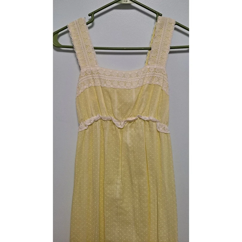 Vintage Yellow Two‎ Piece Jr's Lounge Craft Full Lenth Dress 70's Boho